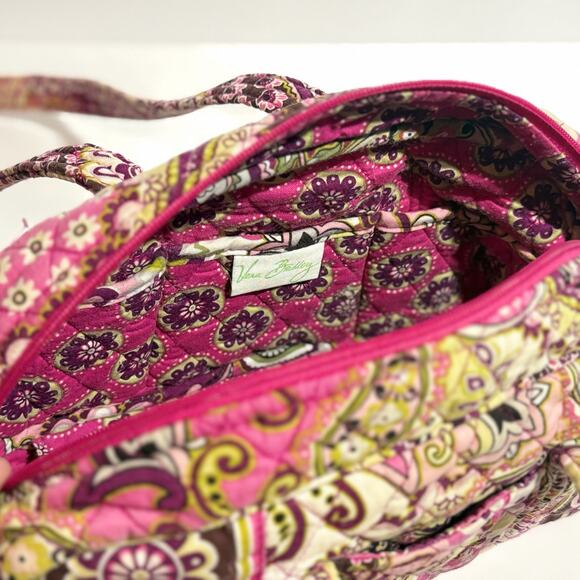 💐 Vera Bradley Duffel Bag Very Berry Paisley Quilted Retired Pattern Collectors - Picture 3 of 8